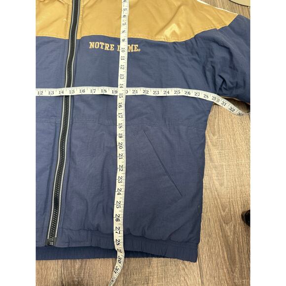 Vintage 90s University Notre Dame Jacket Large Blue Gold Starter Fighting Iris - Picture 9 of 9